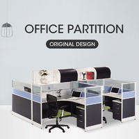 Modern Staff Partition Workstation Office Desk with Hang Cabinet SS-6301
